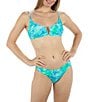 Hurley Tropic Dreams Scoop Waist Cheeky Hipster Swim Bottom, Color:Aquarius Blue - Image 5