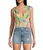 Color:Multi - Image 1 - Tropical Paradise Printed Smocked Waist Tank Top