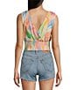 Color:Multi - Image 2 - Tropical Paradise Printed Smocked Waist Tank Top