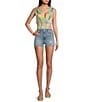 Color:Multi - Image 3 - Tropical Paradise Printed Smocked Waist Tank Top