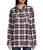 Hurley Wilson Long Sleeve Plaid Brushed Flannel Shirt, Color:Blue - Image 1
