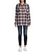 Hurley Wilson Long Sleeve Plaid Brushed Flannel Shirt, Color:Blue - Image 5