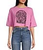 Color:Pink - Image 1 - World Of My Own Boyfriend Cropped Graphic T-Shirt