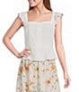I.N San Francisco Flutter Sleeve Peplum Top - Image 1