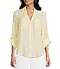 I.N San Francisco Spread Collar Pocketed Button Front Shirt - Image 1