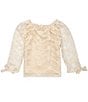 Color:Ivory - Image 2 - Big Girls 7-16 3/4 Sleeve Lace Peasant Top with Tie Sides