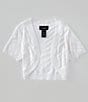 Color:White - Image 1 - Big Girls 7-16 Short Sleeve Bolero Sweater