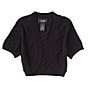 Color:Black - Image 1 - Big Girls 7-16 Short Sleeve Bolero Sweater