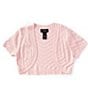 Color:Pink - Image 1 - Big Girls 7-16 Short Sleeve Bolero Sweater