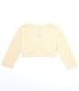 Color:Gold - Image 2 - Big Girls 7-16 3/4 Sleeve Glitter-Knit Cardigan