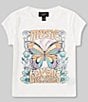 Color:White - Image 1 - Big Girls 7-16 Cap Sleeve Music Lover Butterfly Graphic T-Shirt
