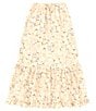 Color:Tan - Image 1 - Big Girls 7-16 Floral Printed Tiered Long Skirt