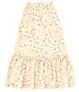 Color:Tan - Image 2 - Big Girls 7-16 Floral Printed Tiered Long Skirt