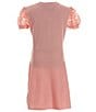 Color:Blush - Image 2 - Big Girls 7-16 Lace Sleeve Fit & Flare Sweater Dress