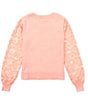 Color:Rose - Image 2 - Big Girls 7-16 Lace-Sleeve Sweater