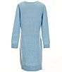 Color:Blue - Image 2 - Big Girls 7-16 Long Sleeve Lurex Sweater Dress