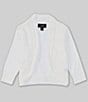 Color:Ivory - Image 1 - Big Girls 7-16 Elbow-Sleeve Pointelle-Trim Knit Open-Front Cardigan