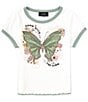 Color:Ivory - Image 1 - Big Girls 7-16 Short-Sleeve Butterfly-Motif T-Shirt