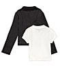Color:Black - Image 3 - Big Girls 7-16 Short Sleeve Solid Mock Neck Top And Moto Jacket Set