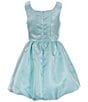 Color:Light Blue - Image 2 - Big Girls 7-16 Sleeveless Shimmer Bubble Hem Dress