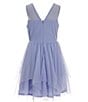 Color:Blue - Image 2 - Big Girls 7-16 Sleeveless Skater Tiered Fairy Layered Heat Seal Dress