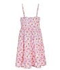 Color:Pink - Image 4 - Big Girls 7-16 Sleeveless Solid Twill Vest & Sleeveless Daisy Print Ruffle-Tiered Dress