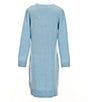 Color:Blue - Image 2 - Little Girls 4-6X Long-Sleeve Sweater Dress And Matching Hat