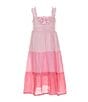 Color:Pink - Image 1 - Little Girls 4-6X Sleeveless Color Block Maxi Dress