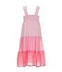 Color:Pink - Image 2 - Little Girls 4-6X Sleeveless Color Block Maxi Dress