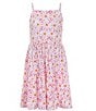 Color:Pink - Image 2 - Little Girls 4-6X Sleeveless Solid Twill Vest & Sleeveless Daisy-Printed Ruffle-Tier Dress