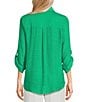 I.N. San Francisco 3/4 Sleeve Patch-Pocket Woven Shirt, Color:Green - Image 2