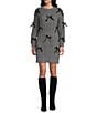 I.N. San Francisco 3D Bow Cable Knit Long Sleeve Sweater Dress - Image 1