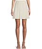 Color:Off White - Image 1 - A-Line Flat Front Pleated Mini Skirt