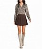 I.N. San Francisco Animal Print Collared Button Front Long Sleeve Shirt - Image 3