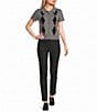 I.N. San Francisco Argyle Collared Short Sleeve Button Front Sweater - Image 3
