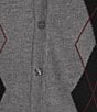 I.N. San Francisco Argyle Collared Short Sleeve Button Front Sweater - Image 4