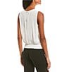 Color:Off White - Image 2 - Banded Bottom Sleeveless Pleated Top