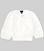 Color:Ivory - Image 1 - Big Girls 7-16 Blouson 3/4 Sleeve Lace-Trimmed Top