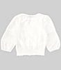 Color:Ivory - Image 2 - Big Girls 7-16 Blouson 3/4 Sleeve Lace-Trimmed Top