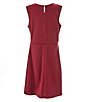 Color:Wine - Image 4 - Big Girls 7-16 Long-Sleeve Plaid Jacket & Sleeveless Solid A-Line Dress Set