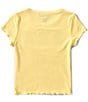 Color:Yellow - Image 2 - Big Girls 7-16 Short Sleeve Rhinestone Embellished Bear Graphic Rib Knit T-Shirt