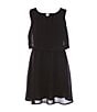 Color:Black - Image 1 - Big Girls 7-16 Sleeveless Lasercut Popover Dress