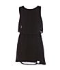 Color:Black - Image 2 - Big Girls 7-16 Sleeveless Lasercut Popover Dress