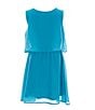 Color:Aqua - Image 2 - Big Girls 7-16 Sleeveless Lasercut Popover Dress