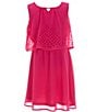 Color:Fuchsia - Image 1 - Big Girls 7-16 Sleeveless Lasercut Popover Dress