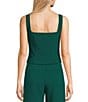 I.N. San Francisco Button Front Cropped Coordinating Vest Tank, Color:Evergreen - Image 2