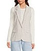 I.N. San Francisco Check Boucle Button Front Suiting Vest, Color:Multi - Image 1