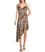 I.N. San Francisco Cheetah Print V-Neck Asymmetrical Ruffle Midi Dress, Color:Cheetah - Image 1
