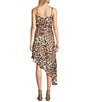 I.N. San Francisco Cheetah Print V-Neck Asymmetrical Ruffle Midi Dress, Color:Cheetah - Image 2