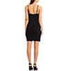 Color:Black - Image 2 - Cinched Front Sweetheart Neck Wrap Dress